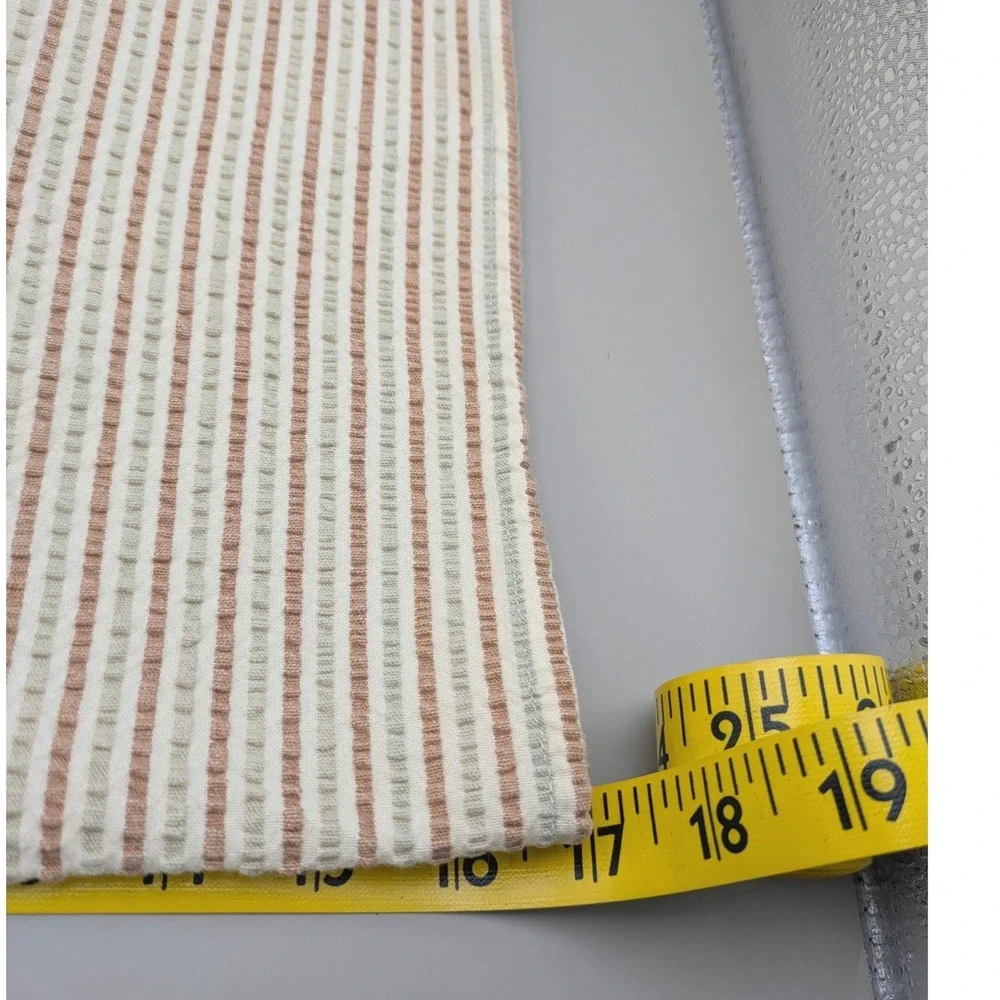 Le Centre Hand Made Haiti Kitchen Tea Towel‎ Embroidered Beige Stripes 26